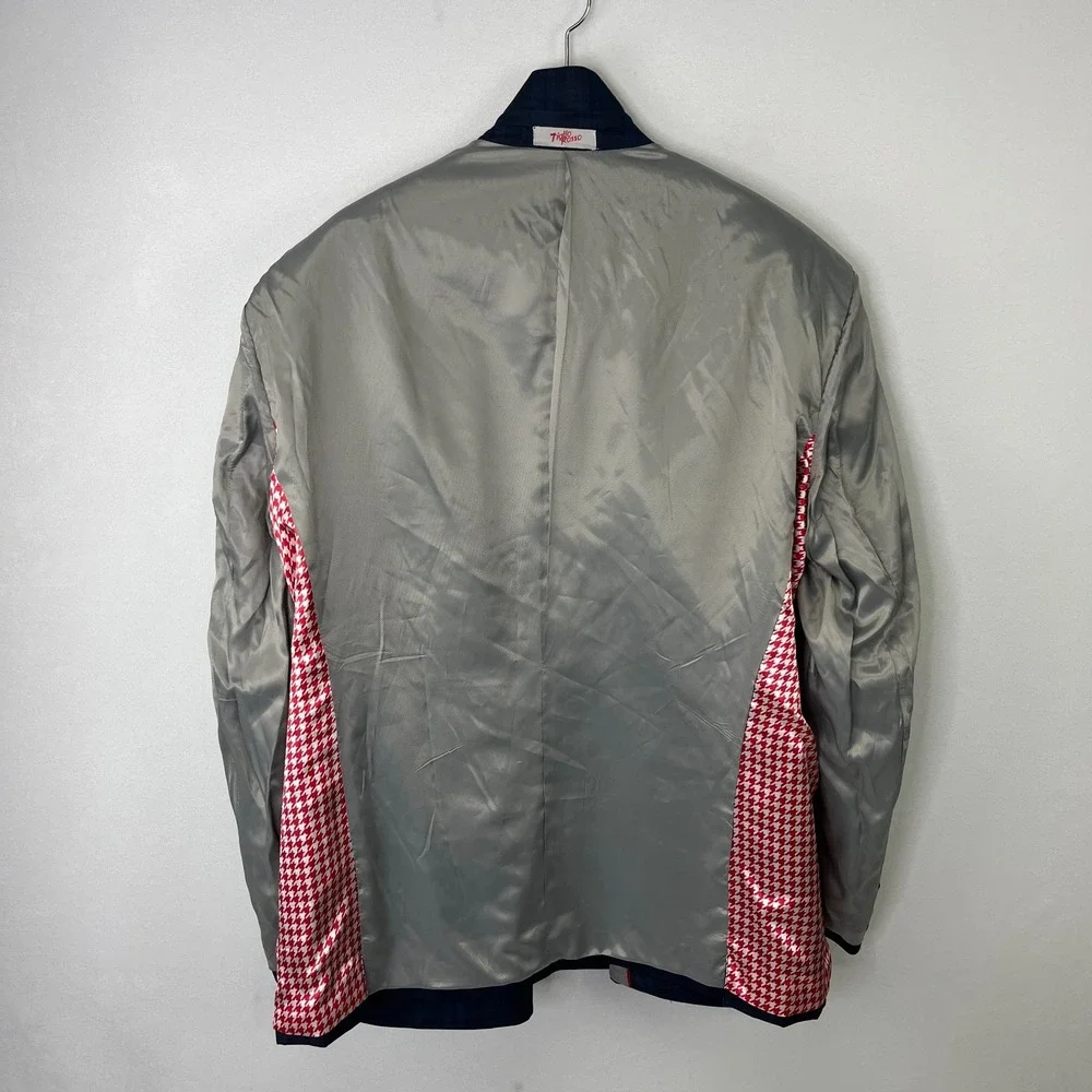 Tiglio Rosso Lanificio Di Biella NWD 50R Blue Double Breasted Suit Jacket